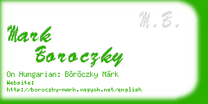 mark boroczky business card